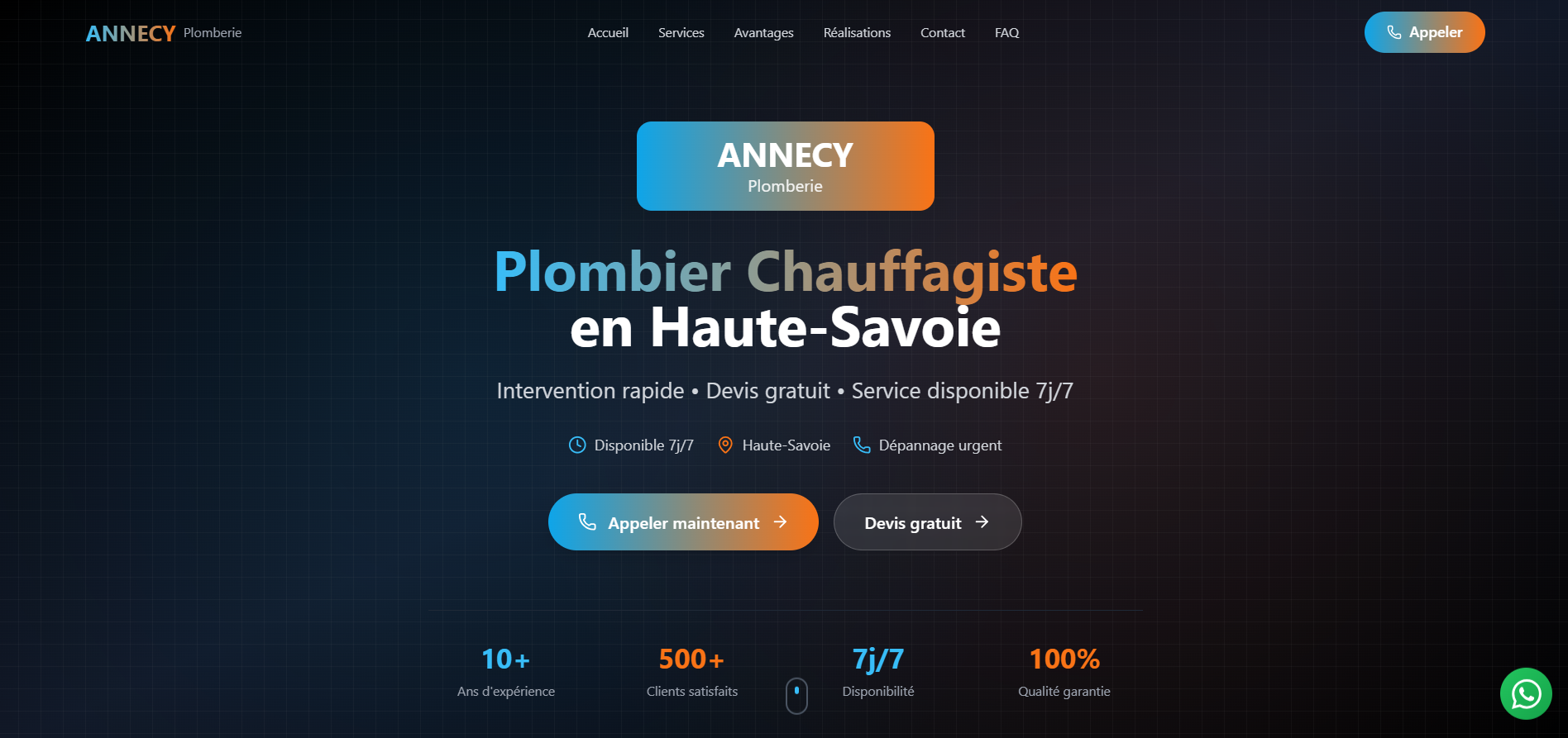 Site web pour plombier chauffagiste à Annecy - Annecy Plomberie