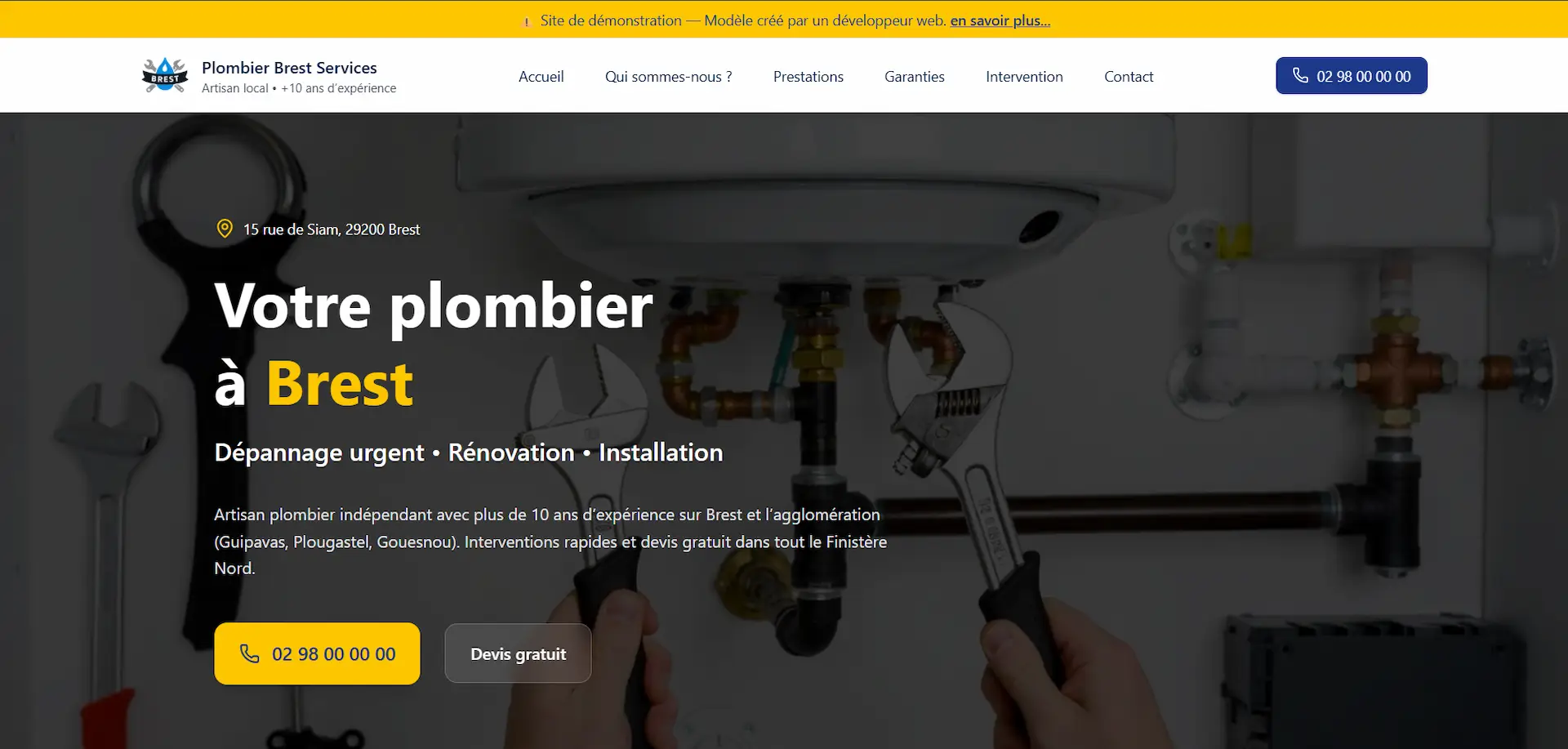 Site internet pour plombier à Brest – Dépannage urgent et rénovation